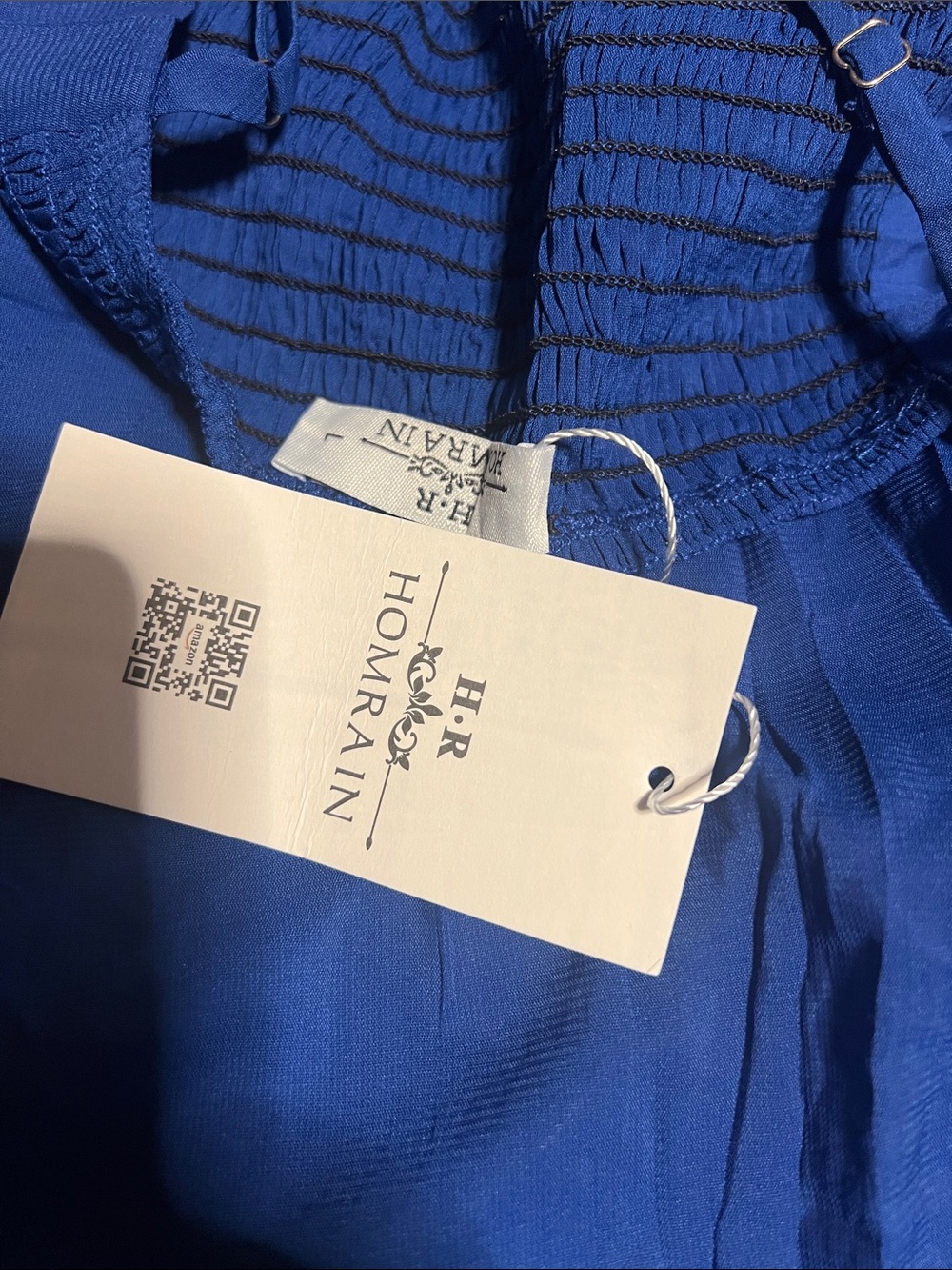 Homrain Navy Blue Ruffle Slip Dress - Picture 6 of 7